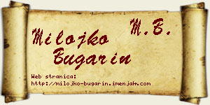 Milojko Bugarin vizit kartica